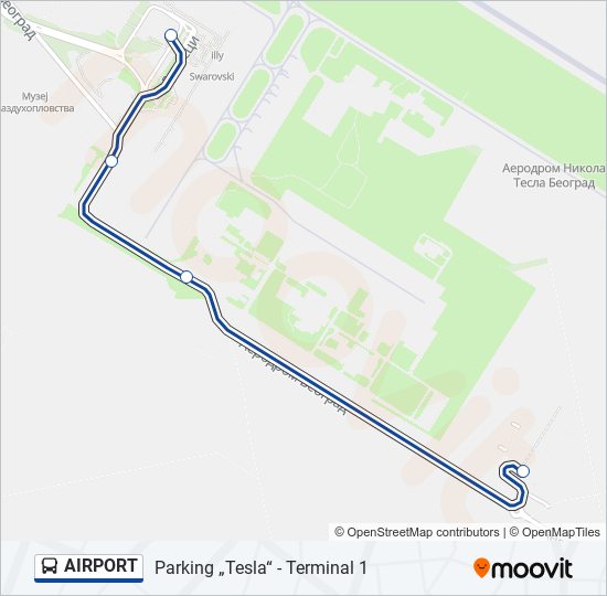 AIRPORT autobus mapa linije
