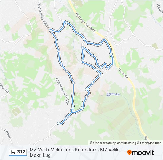 312 bus Line Map