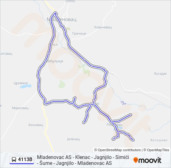 4113B autobus mapa linije