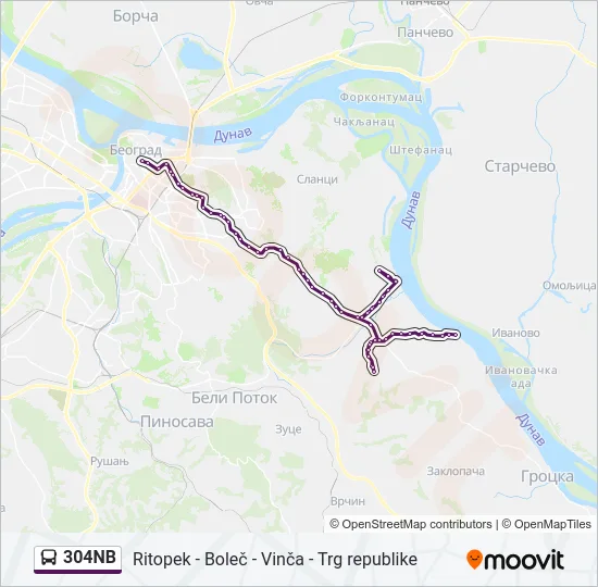304NB  mapa linije