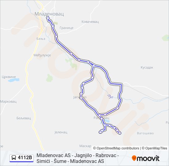 4112B autobus mapa linije