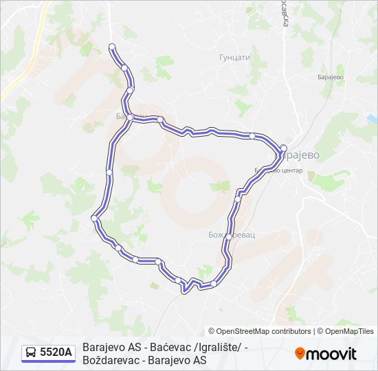 5520A bus Line Map