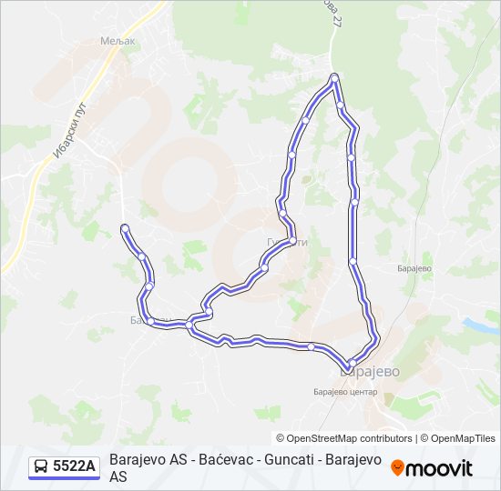 5522A bus Line Map