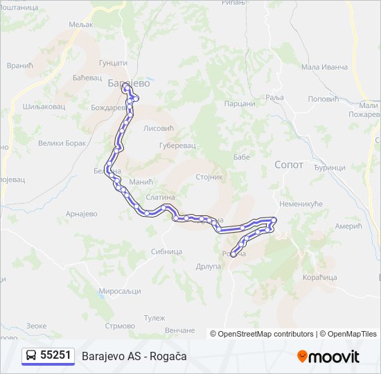 55251 autobus mapa linije