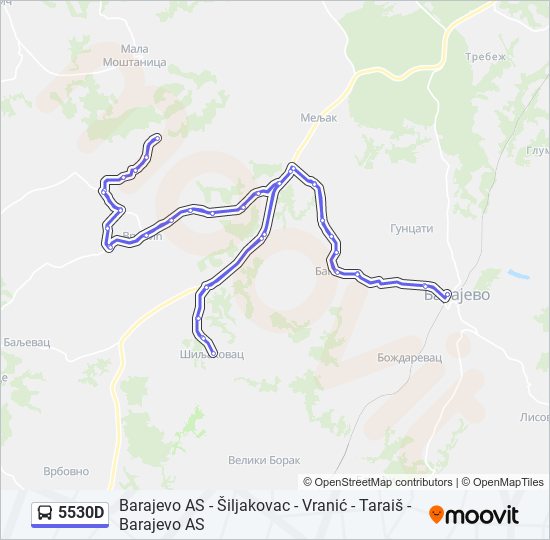 5530D autobus mapa linije