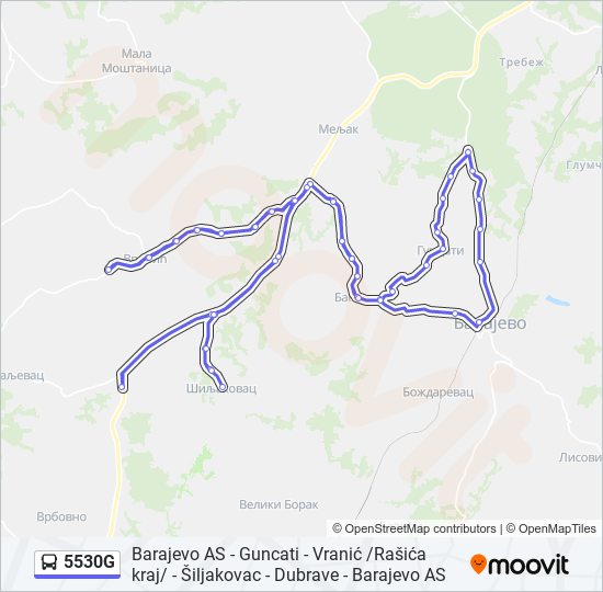 5530G autobus mapa linije