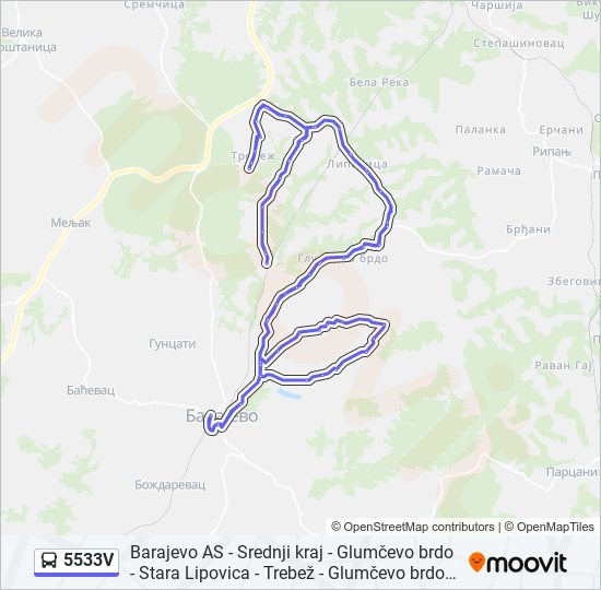 5533V bus Line Map