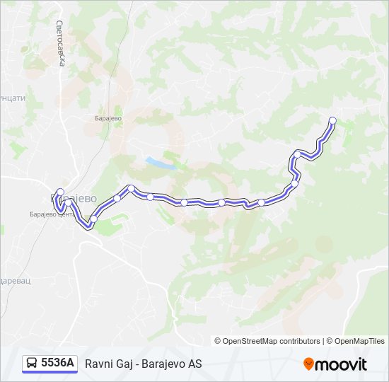 5536A bus Line Map