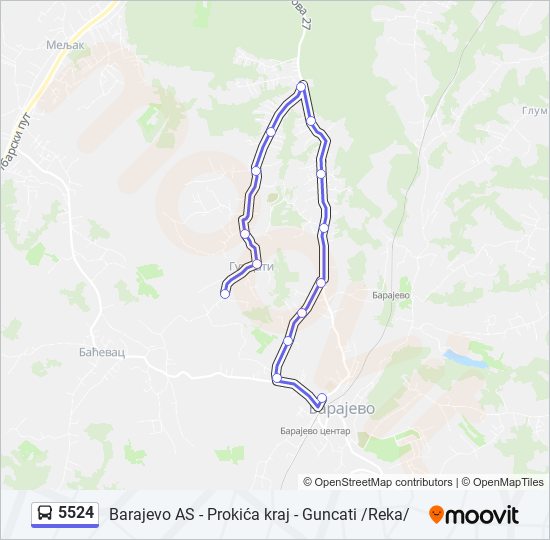 5524 bus Line Map