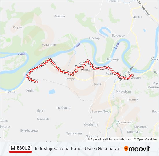 860U2 bus Line Map