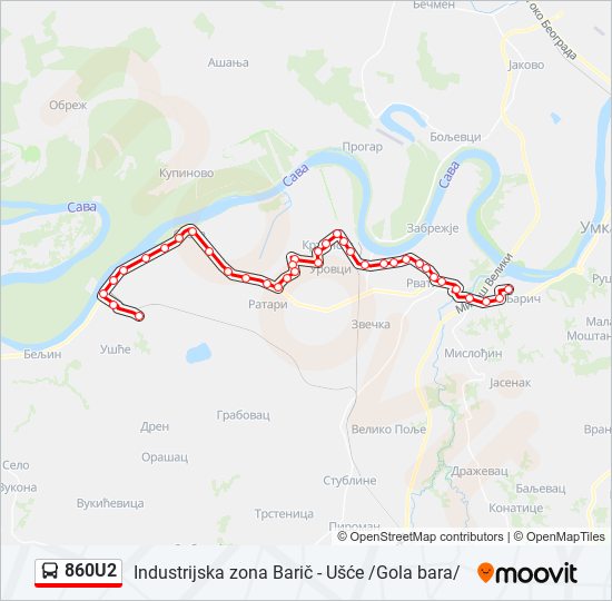 860U2 bus Line Map