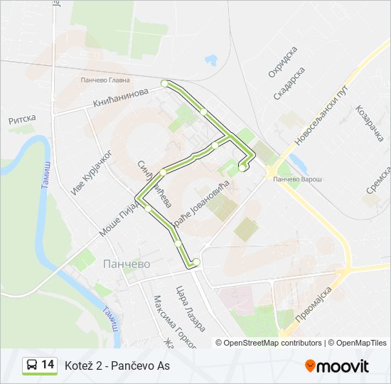 14 autobus mapa linije