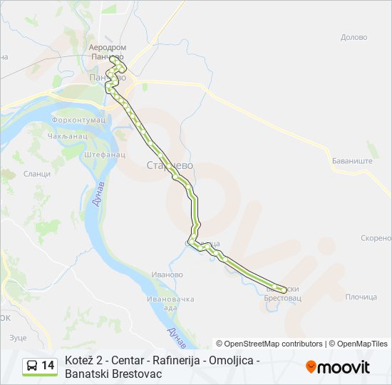 14 autobus mapa linije