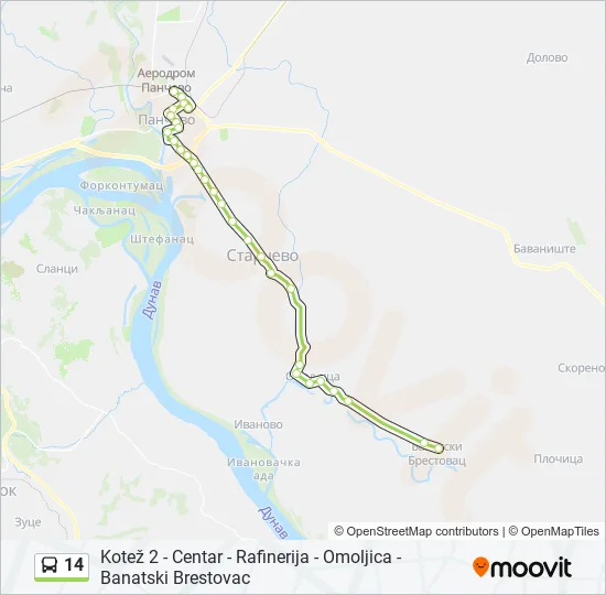14 Bus Line Map