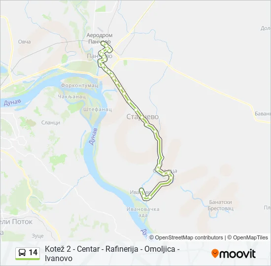 14 Bus Line Map