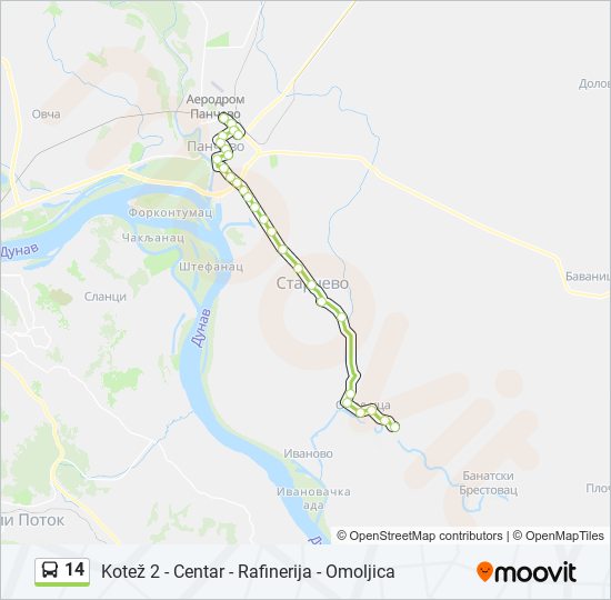 14 bus Line Map