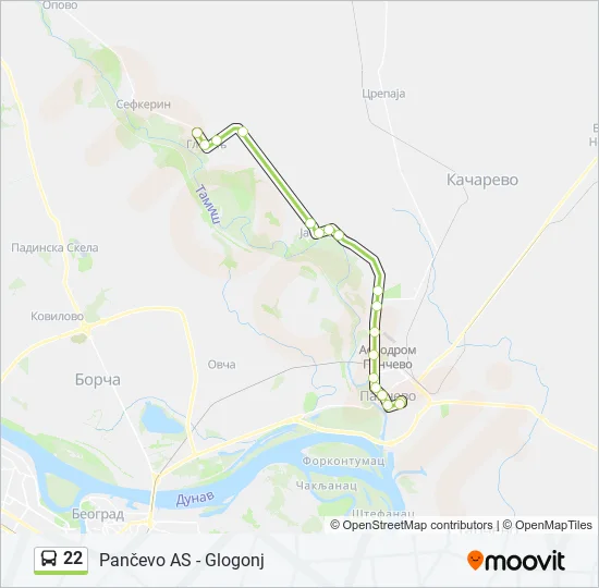 22 Bus Line Map