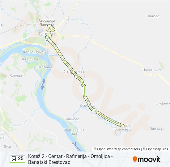 25 bus Line Map