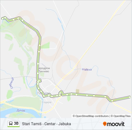 3B autobus mapa linije