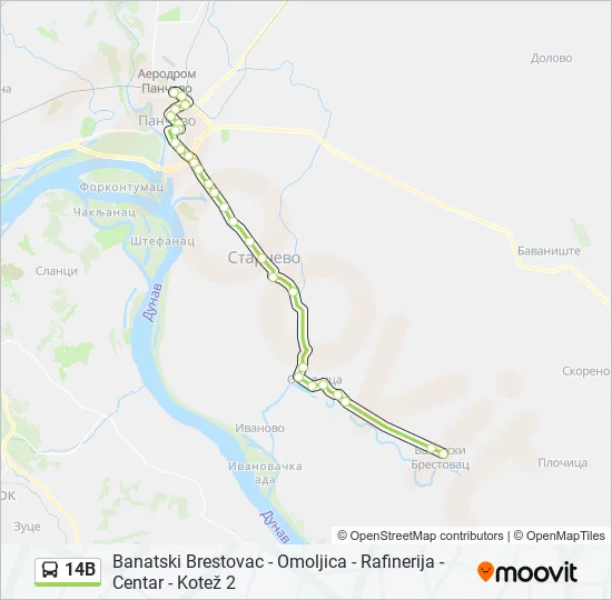 14B Bus Line Map