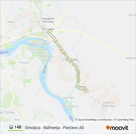14B Bus Line Map