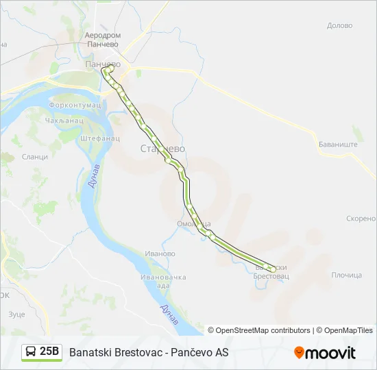 25B Bus Line Map