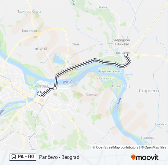 PA - BG autobus mapa linije