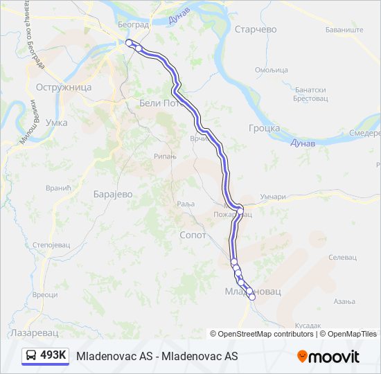 493K autobus mapa linije