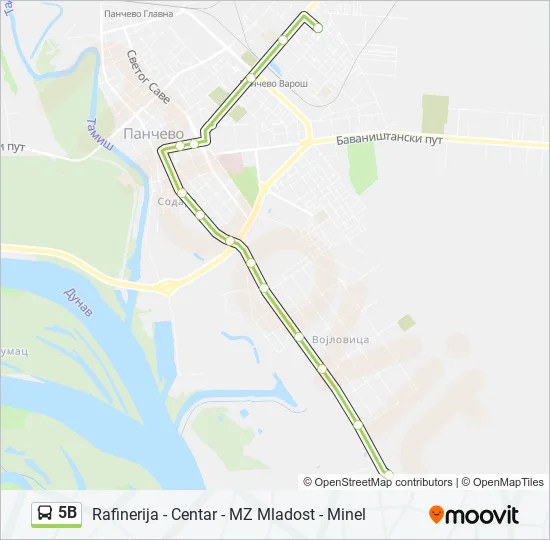 5B Bus Line Map