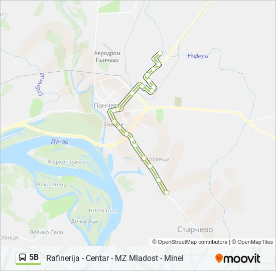 5B Bus Line Map