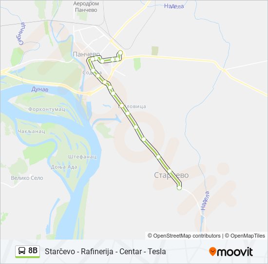 8B autobus mapa linije