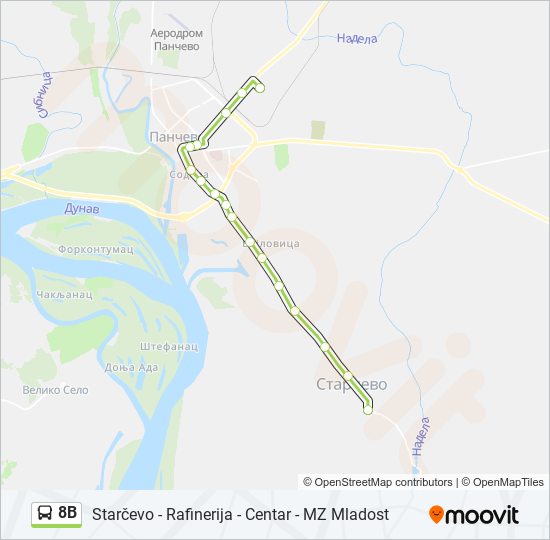 8B autobus mapa linije