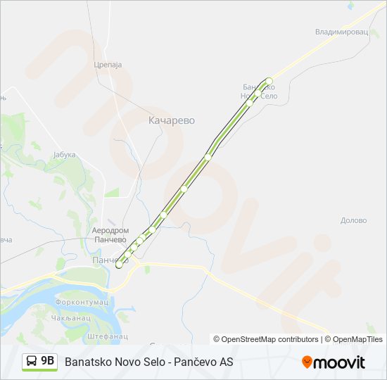 9B autobus mapa linije