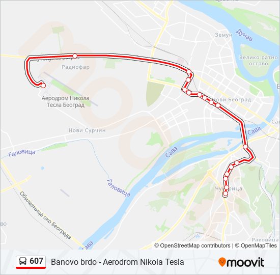 607 bus Line Map