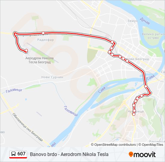 607 autobus mapa linije