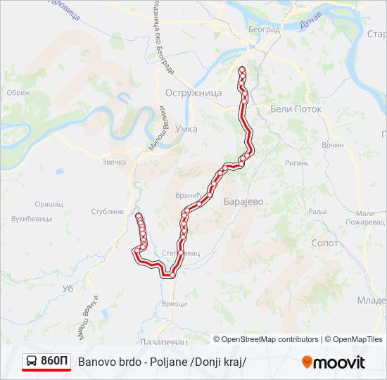 860п Route: Schedules, Stops & Maps - Poljane /Donji Kraj/ - Banovo ...