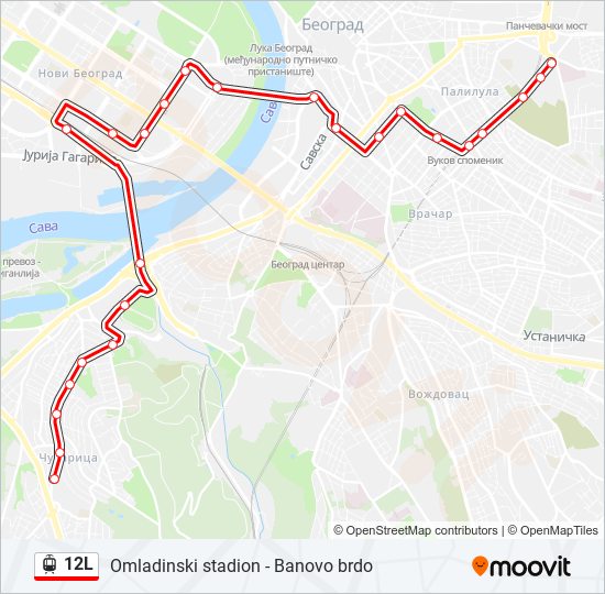 12L light rail Line Map