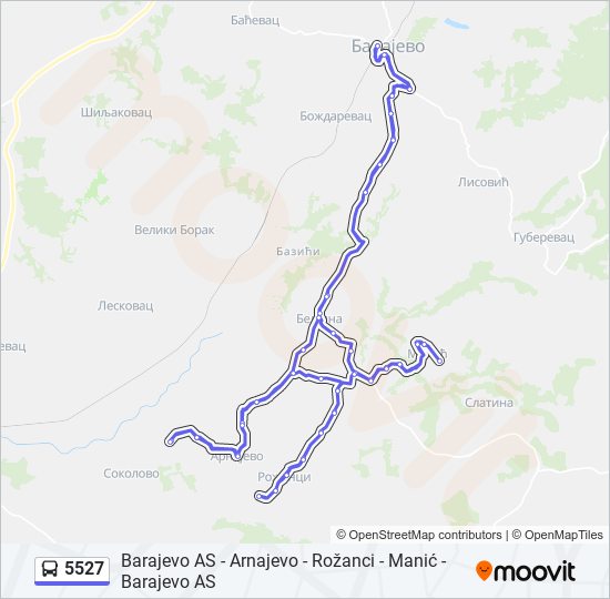 5527 autobus mapa linije