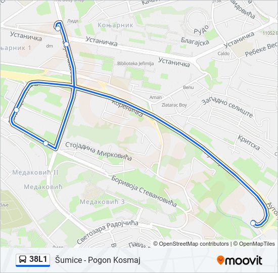 38L1 bus Line Map