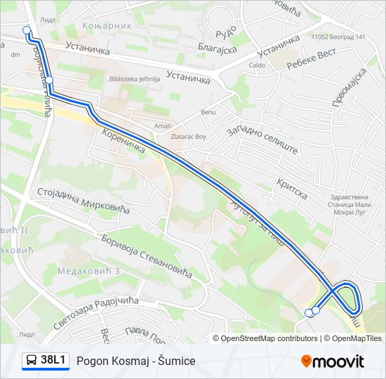 38L1 bus Line Map