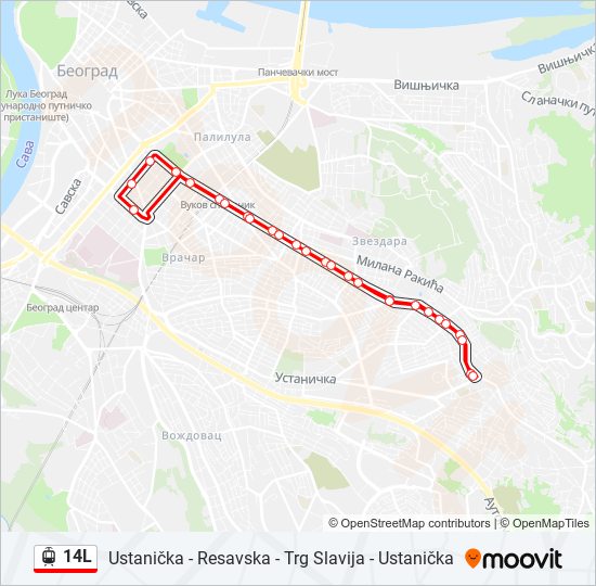 14L light rail Line Map