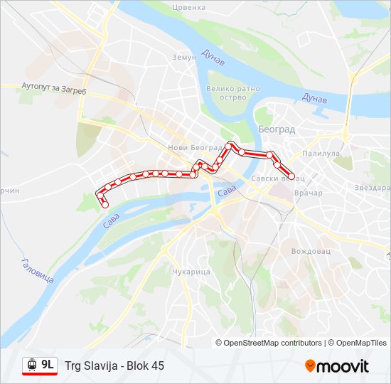 9L light rail Line Map