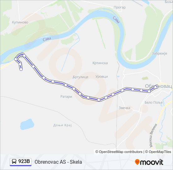 923B bus Line Map