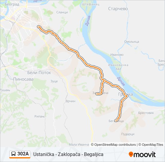 302A bus Line Map