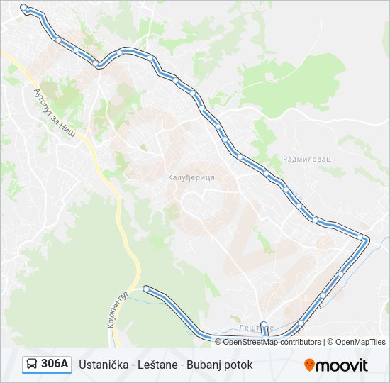 306A autobus mapa linije