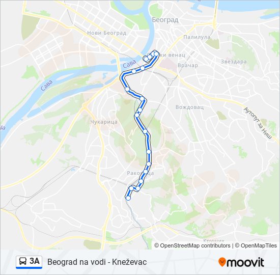 3A autobus mapa linije