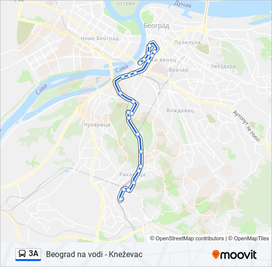 3A autobus mapa linije