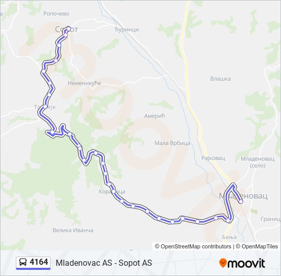 4164 bus Line Map