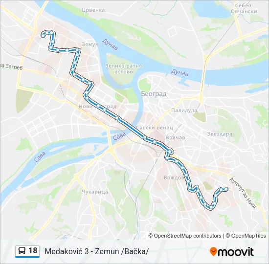 18 Bus Line Map