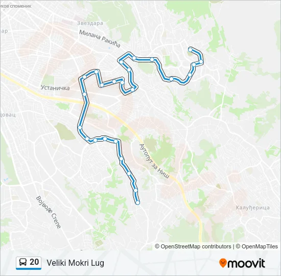 20 Bus Line Map